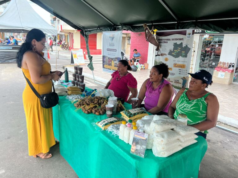 Membros(as) da APAFE na Festa da Castanha, em Tefé (AM)